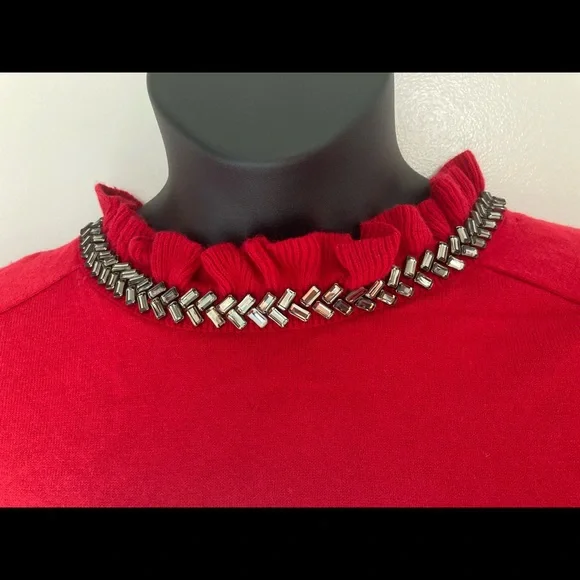 NWOT Talbots ruffle neck sweater - Picture 4 of 8